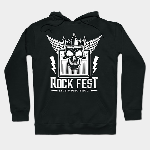 Rock Fest Tee Hoodie by Lifeline/BoneheadZ Apparel